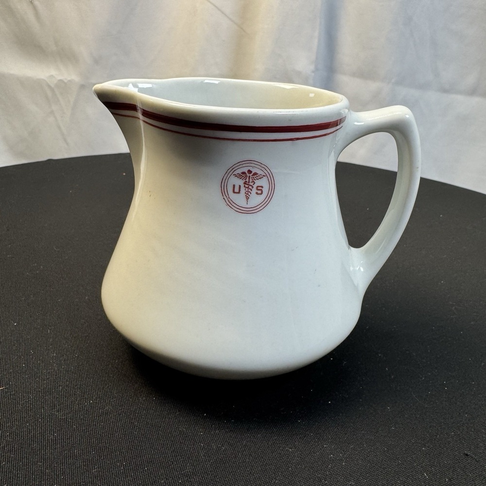 US Army Military Medical Corps Shenango China 16oz Cream Milk Pitcher USA
